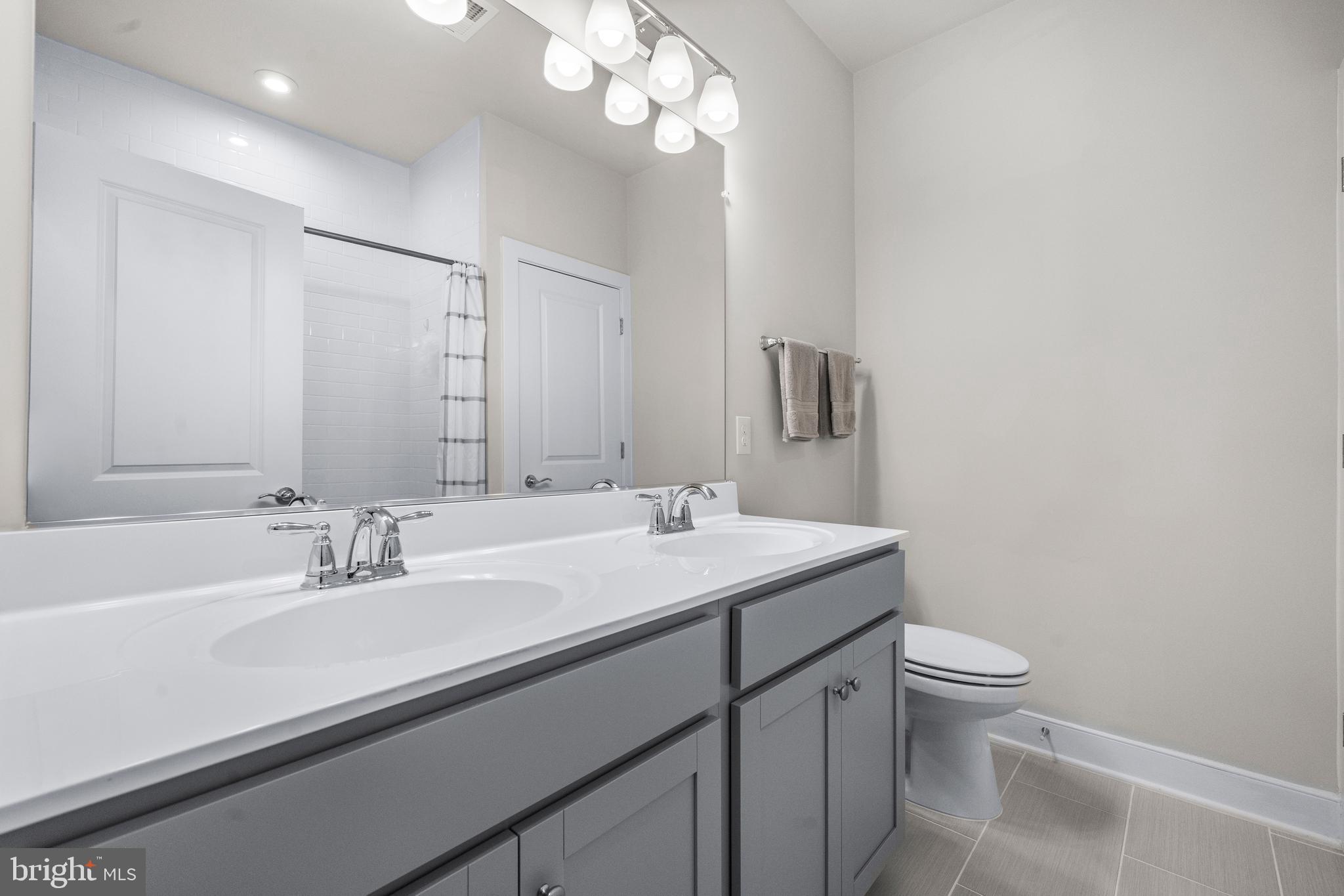 1814 River Heritage Boulevard Dumfries, VA 22026 - Photo 28 of 55 a bathroom with a sink a toilet a light fixture and a mirror