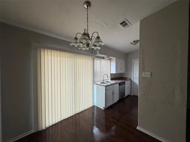 a view of a kitchen from a windows