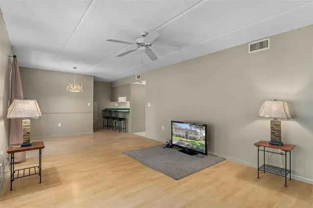 a view of a livingroom with a staircase