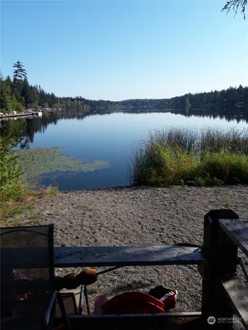 a view of lake with mountain