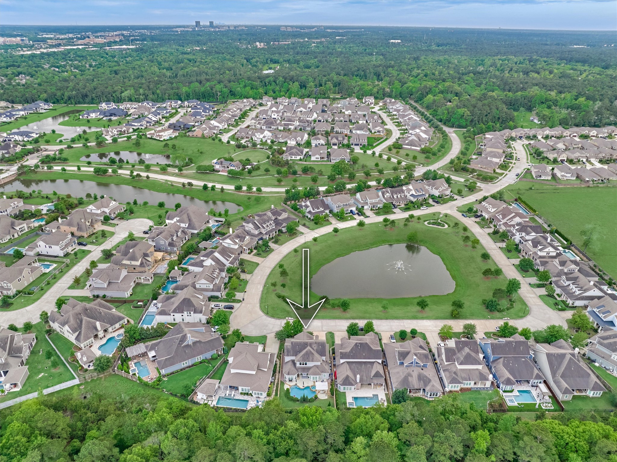 2227 Blue Duck Lane Conroe, TX 77384 - Photo 47 of 50 an aerial view of residential houses with outdoor space