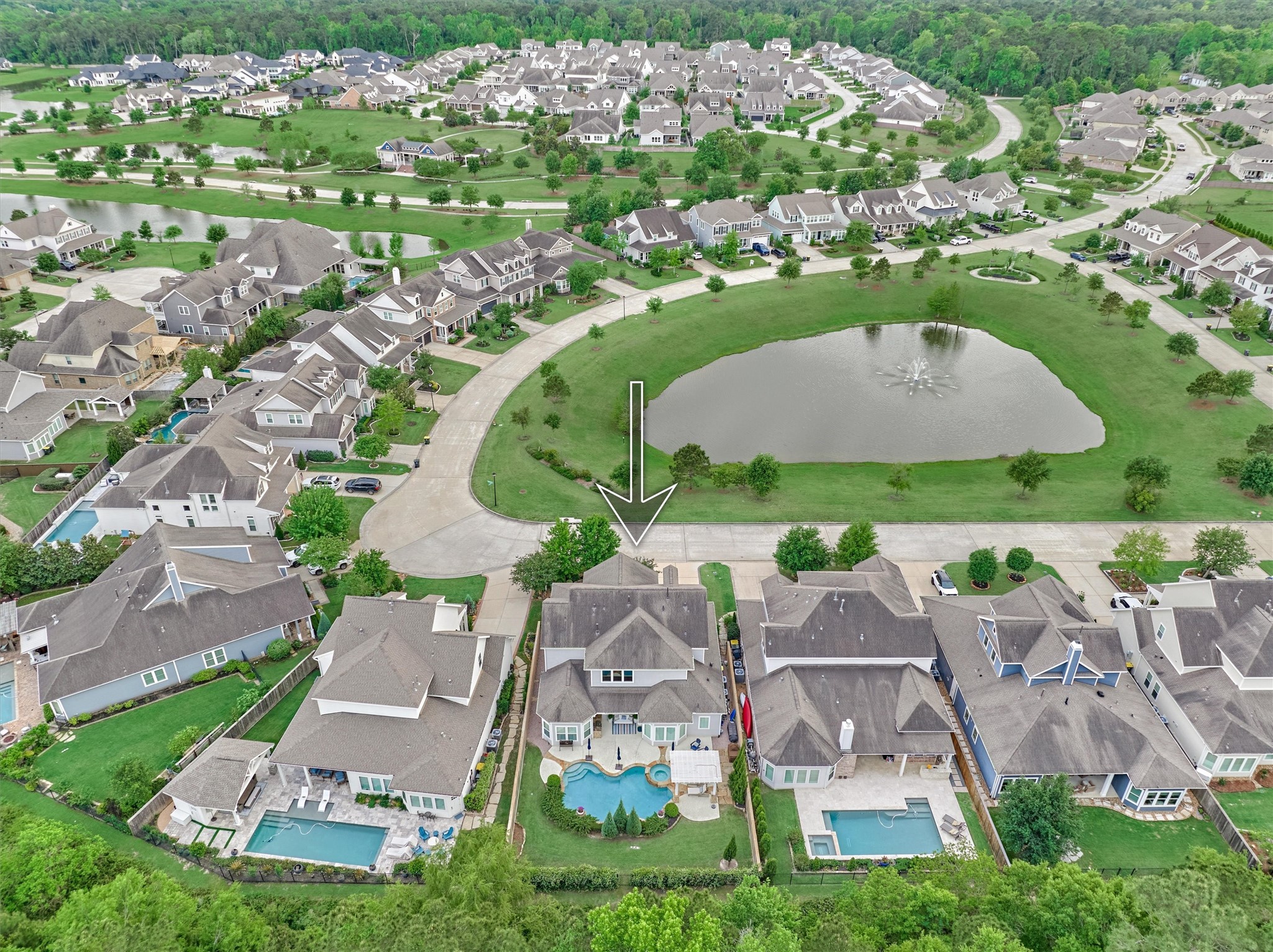 2227 Blue Duck Lane Conroe, TX 77384 - Photo 48 of 50 an aerial view of residential house with outdoor space and street view