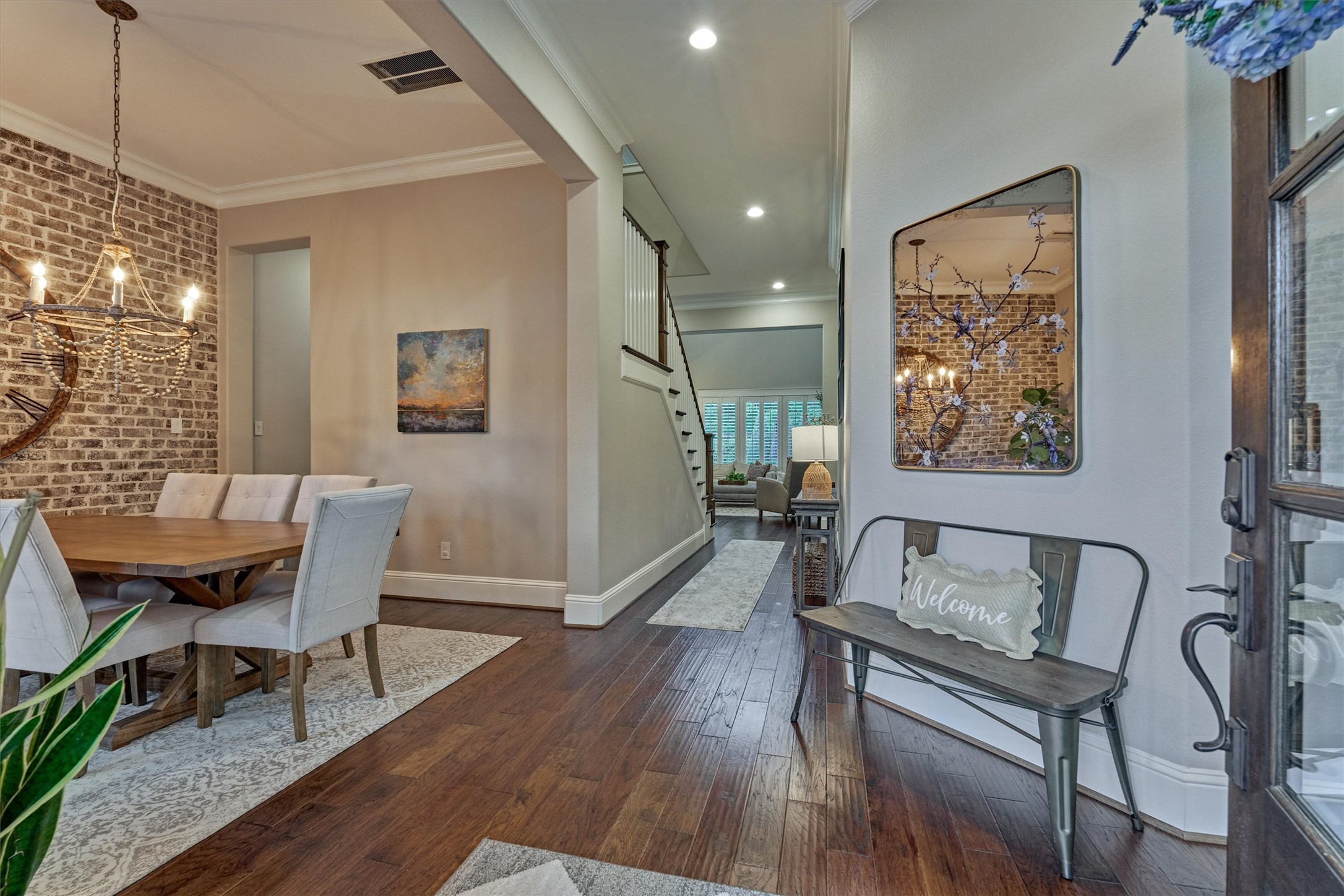2227 Blue Duck Lane Conroe, TX 77384 - Photo 7 of 50 a living room with furniture and a wooden floor