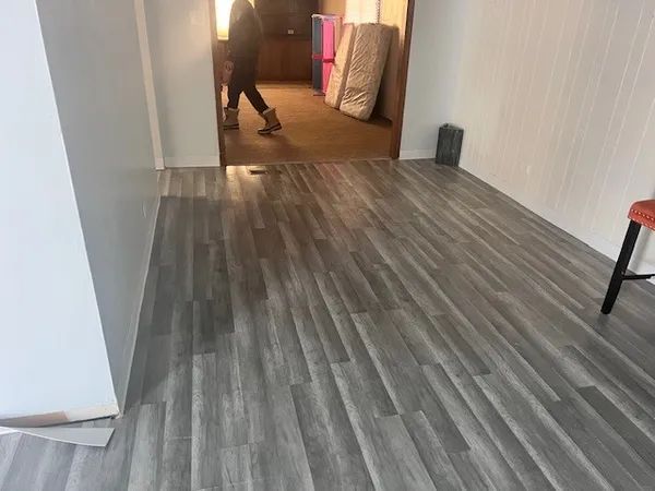 a view of wooden floor in a room