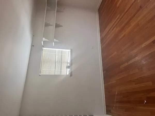 a bathroom with a shower curtain