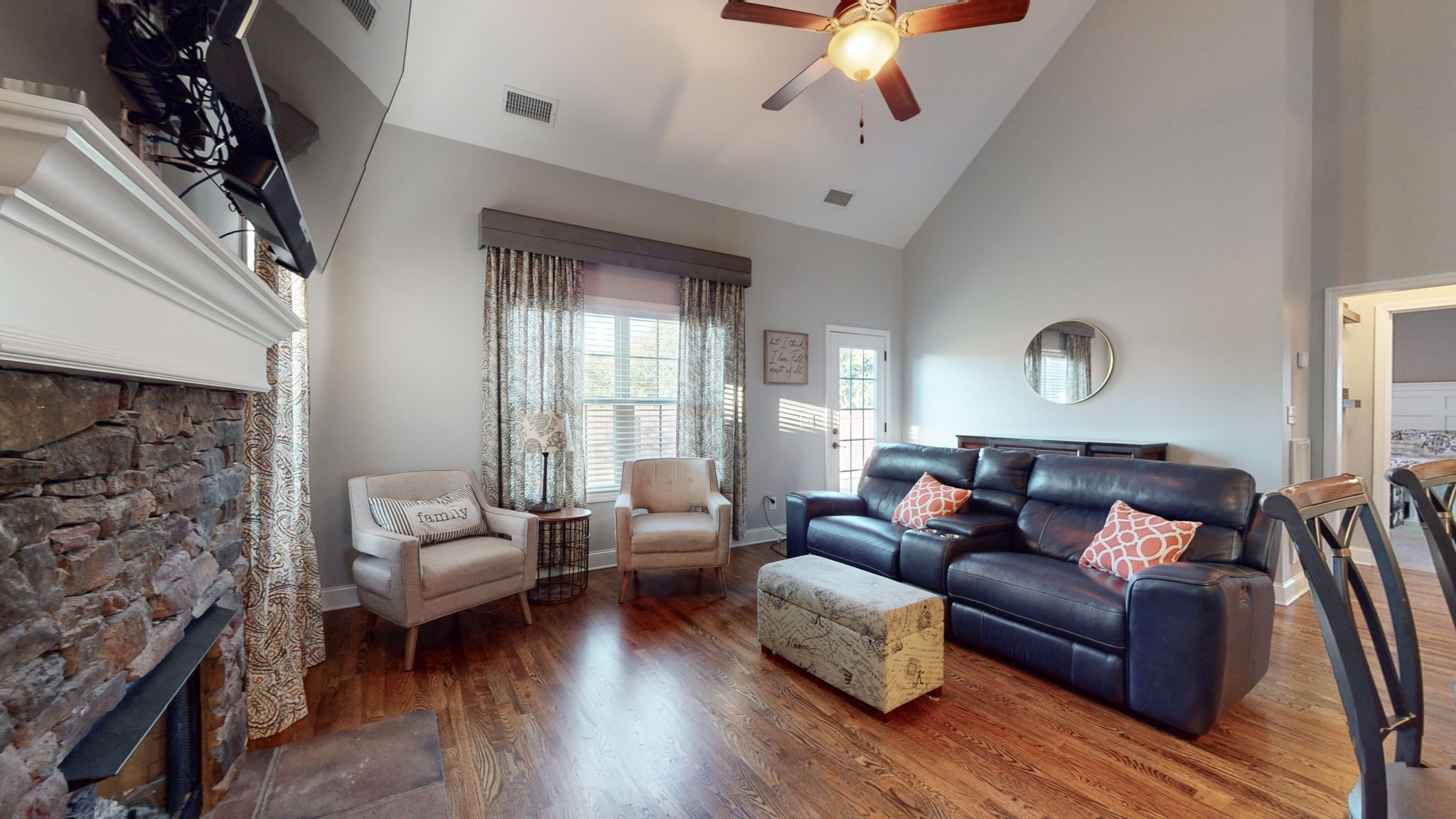 306 Patsy Place Smyrna, TN 37167 - Photo 6 of 34 a living room with fireplace furniture and a wooden floor