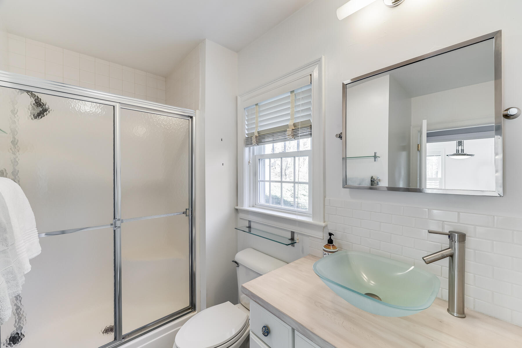 683 Mistic Drive Marstons Mills, MA 02648 - Photo 24 of 50 a bathroom with a granite countertop sink toilet and shower