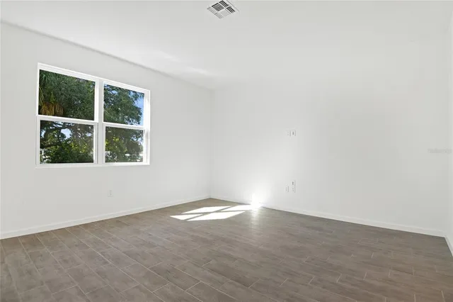 an empty room with a window