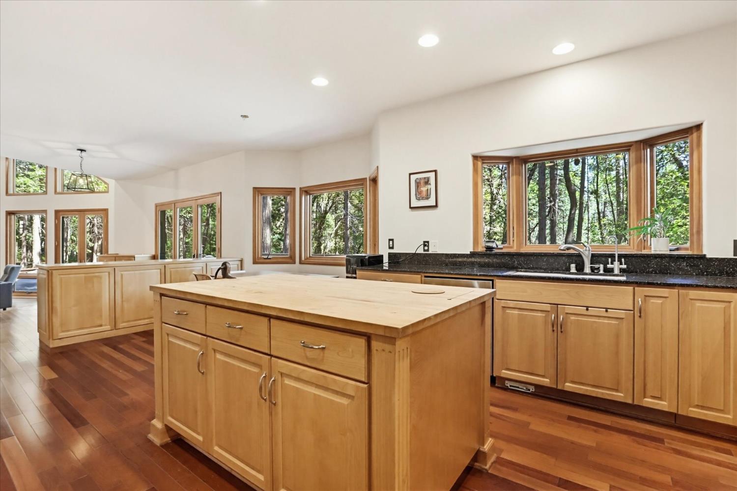 14517 North Bloomfield Road Nevada City, CA 95959 - Photo 18 of 78 a large kitchen with stainless steel appliances granite countertop a lot of counter space and a sink