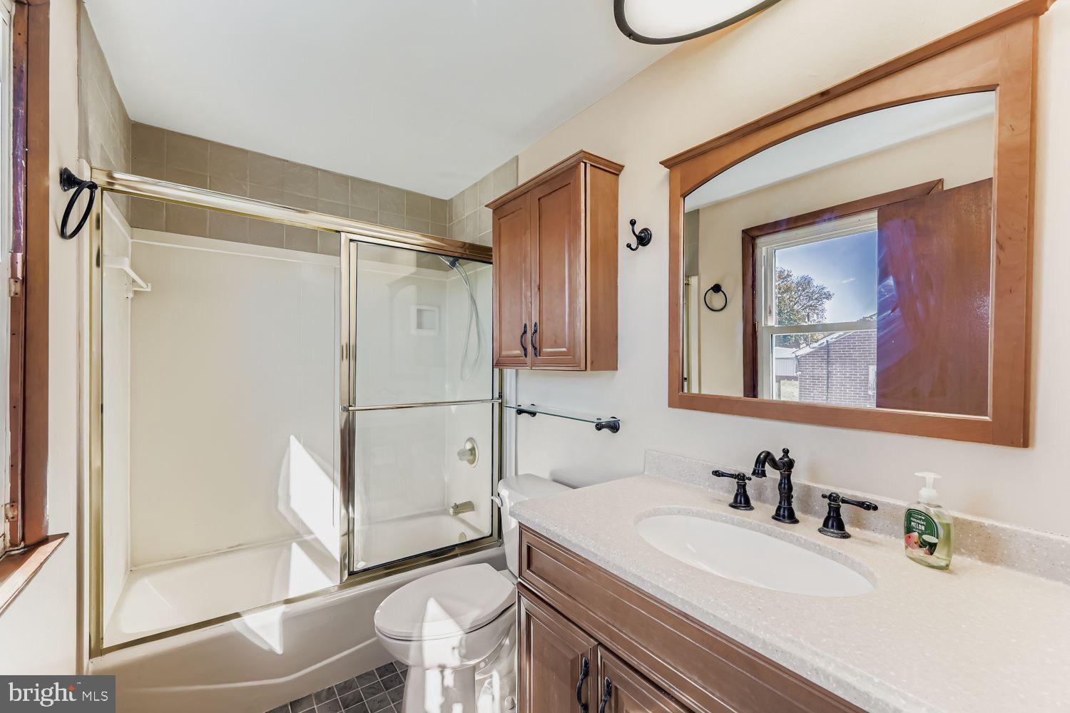 8004 Sagramore Road Rosedale, MD 21237 - Photo 17 of 34 a bathroom with a sink toilet and shower