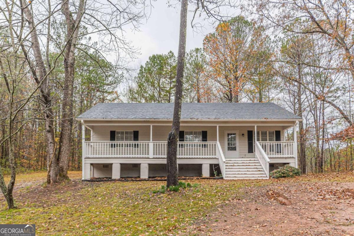a view of a house with a large windows