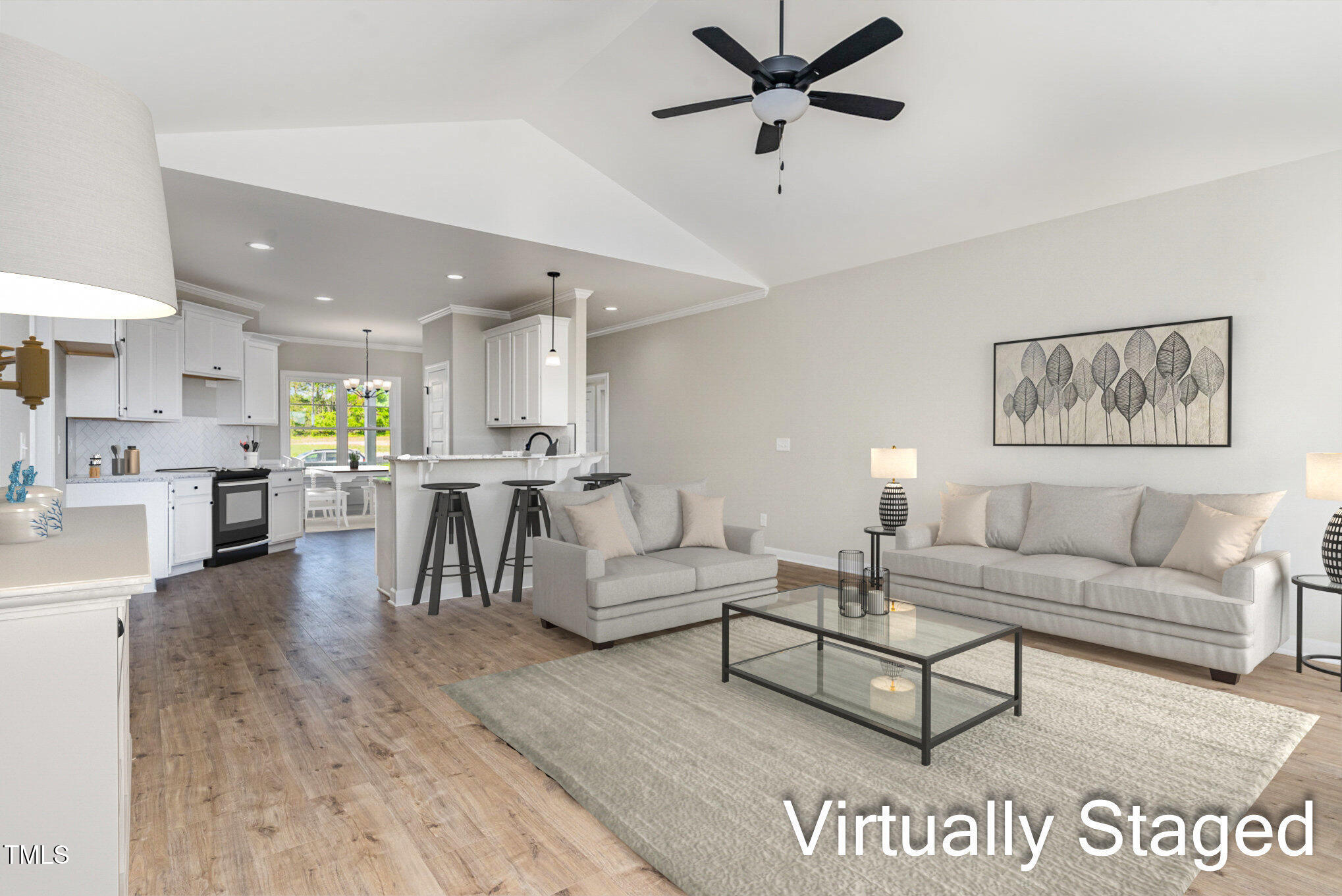 30 Tee Drive Selma, NC 27576 - Photo 11 of 28 a living room with furniture and a view of kitchen