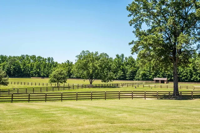 a view of a swimming pool with a lake view