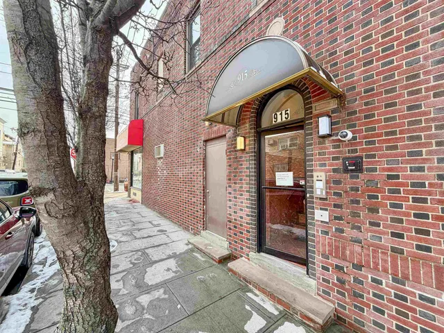 a view of an entrance of the building