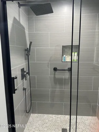 a bathroom with a shower