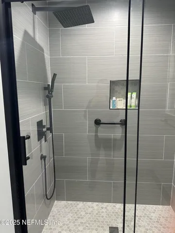 a bathroom with a shower
