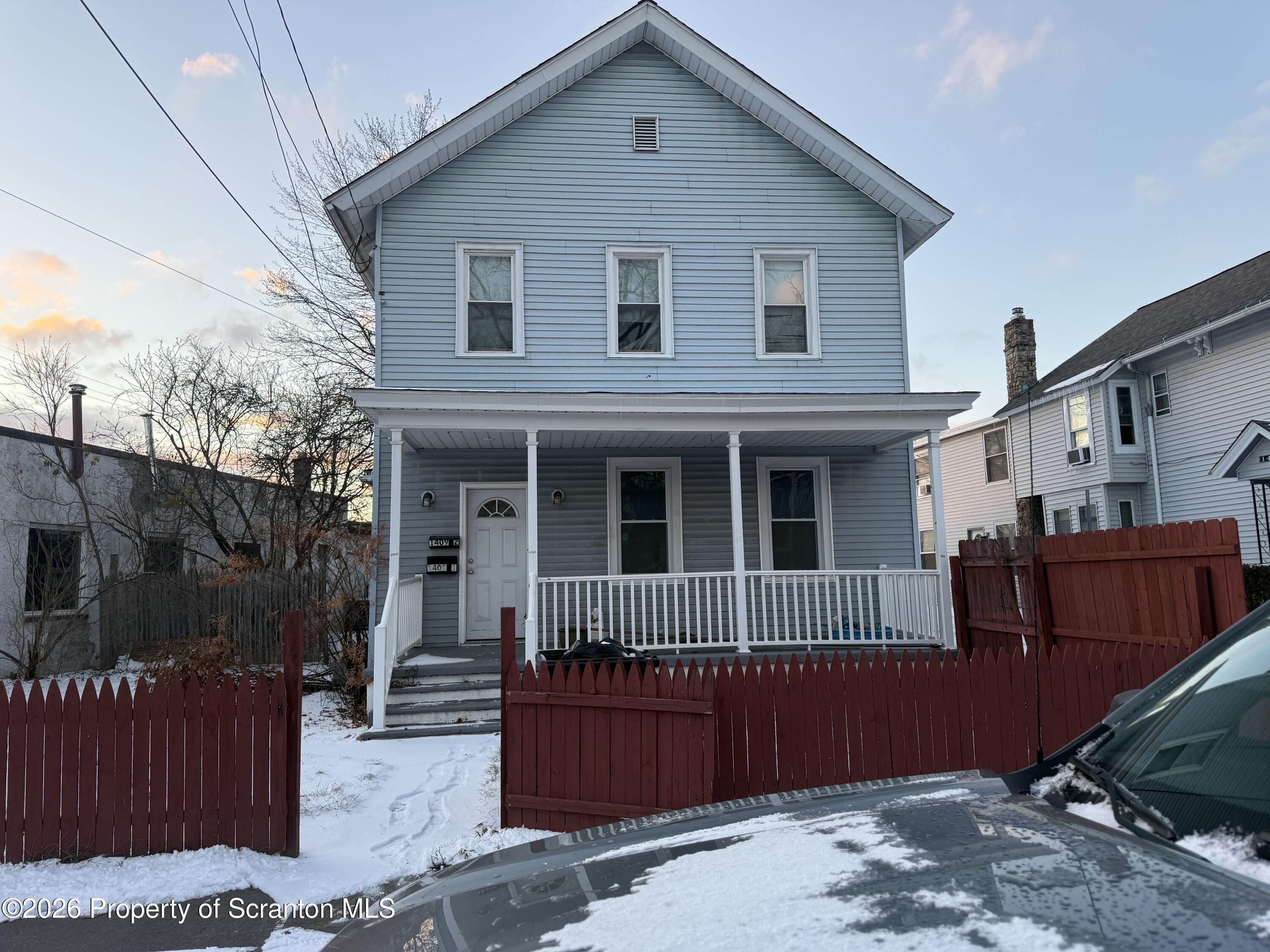 a front view of a house