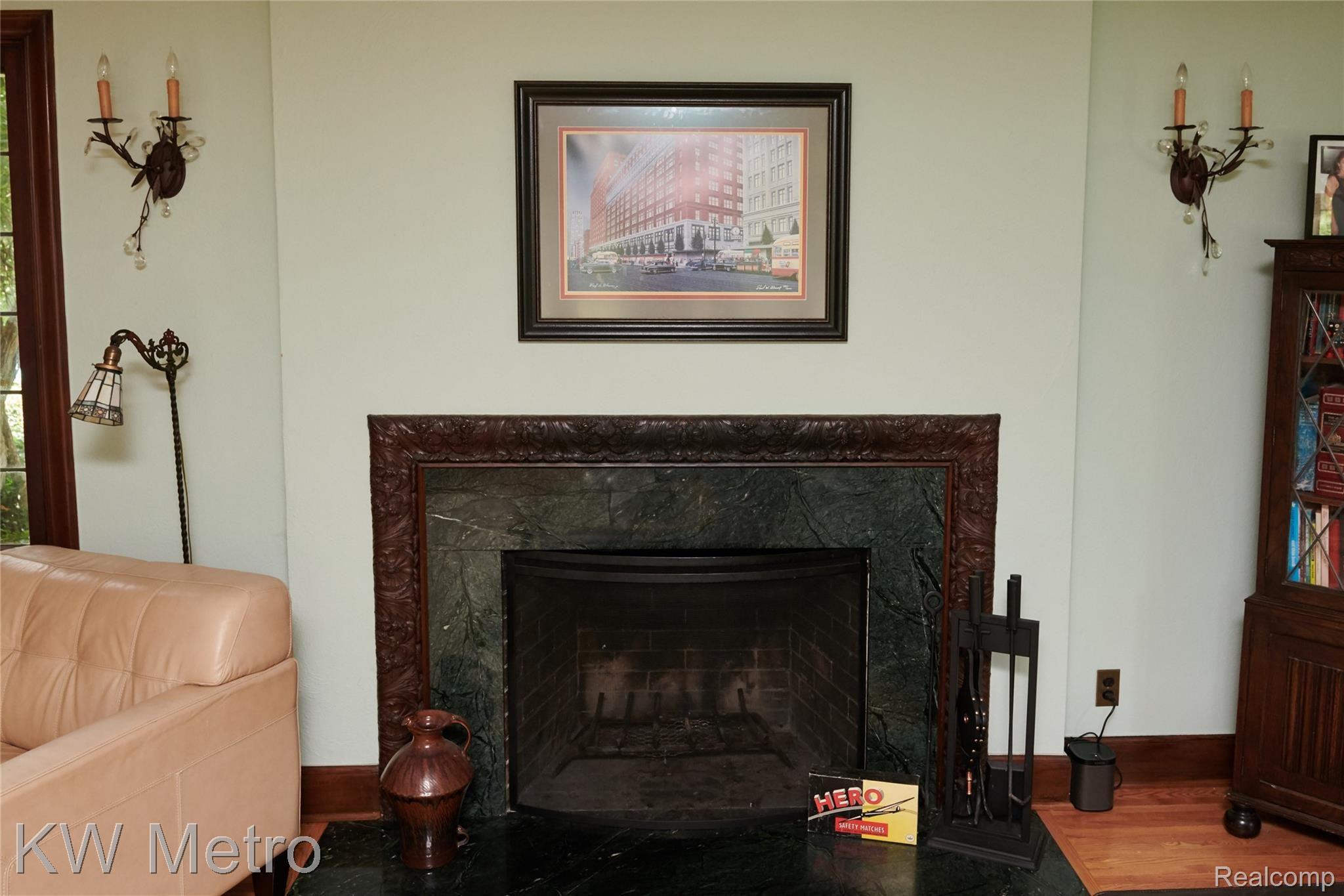 19320 Afton Road Highland Park, MI 48203 - Photo 9 of 59 19320 Afton -- Living Room Fireplace.jpg