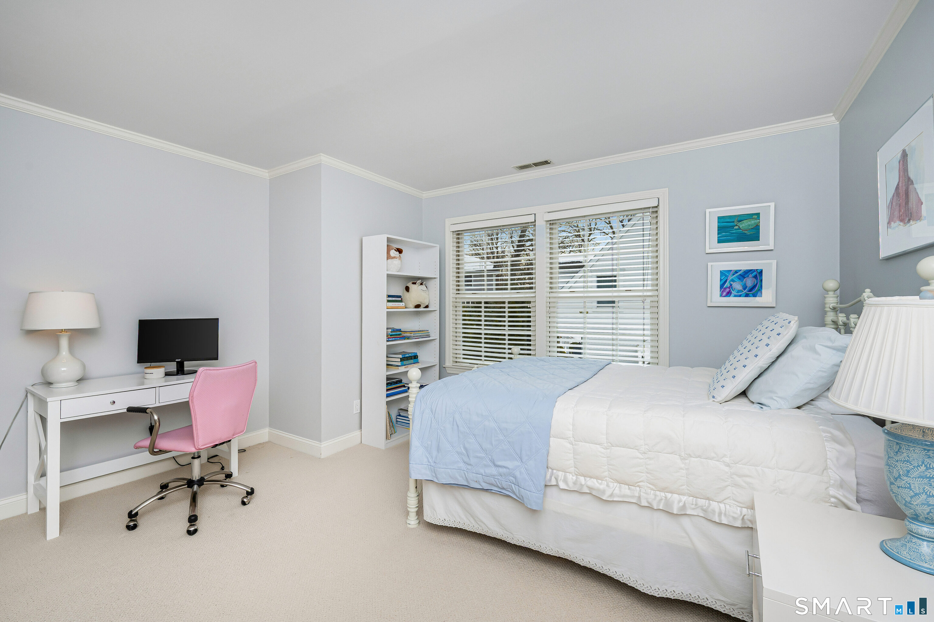 43 Phillips Lane Darien, CT 06820 - Photo 15 of 29 a bedroom with a bed computer on desk and a chair