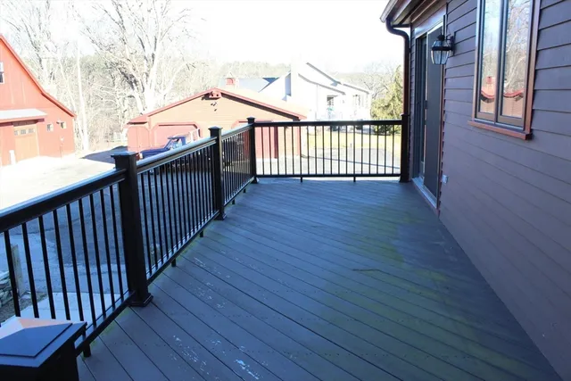 a view of a wooden deck
