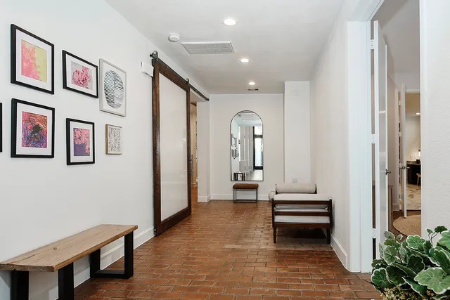 a view of entryway with livingroom and furniture