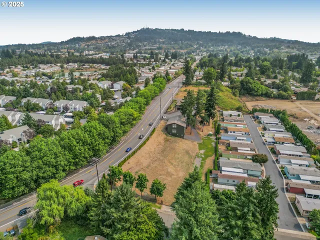 a view of a field with an ocean