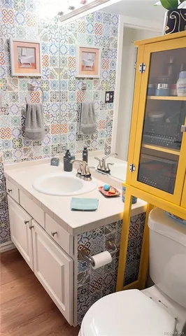 a bathroom with a sink and a toilet