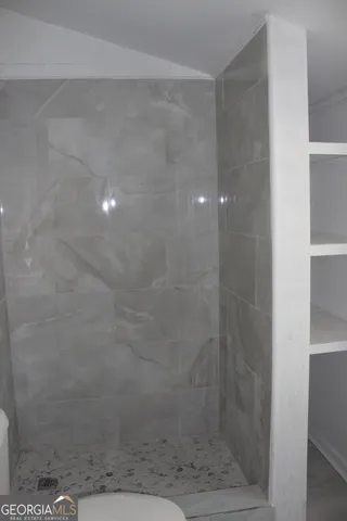 a bathroom with a shower