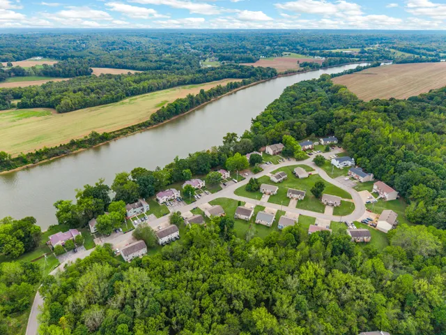 a view of a city with lake view