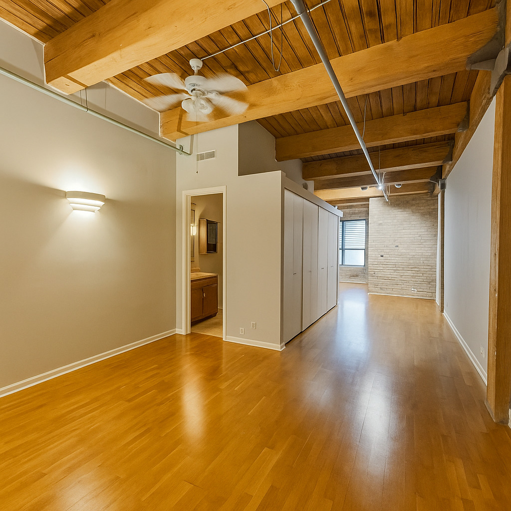 225 West Huron Street, Unit 403 Chicago, IL 60654 - Photo 3 of 9 a view of a room with wooden floor