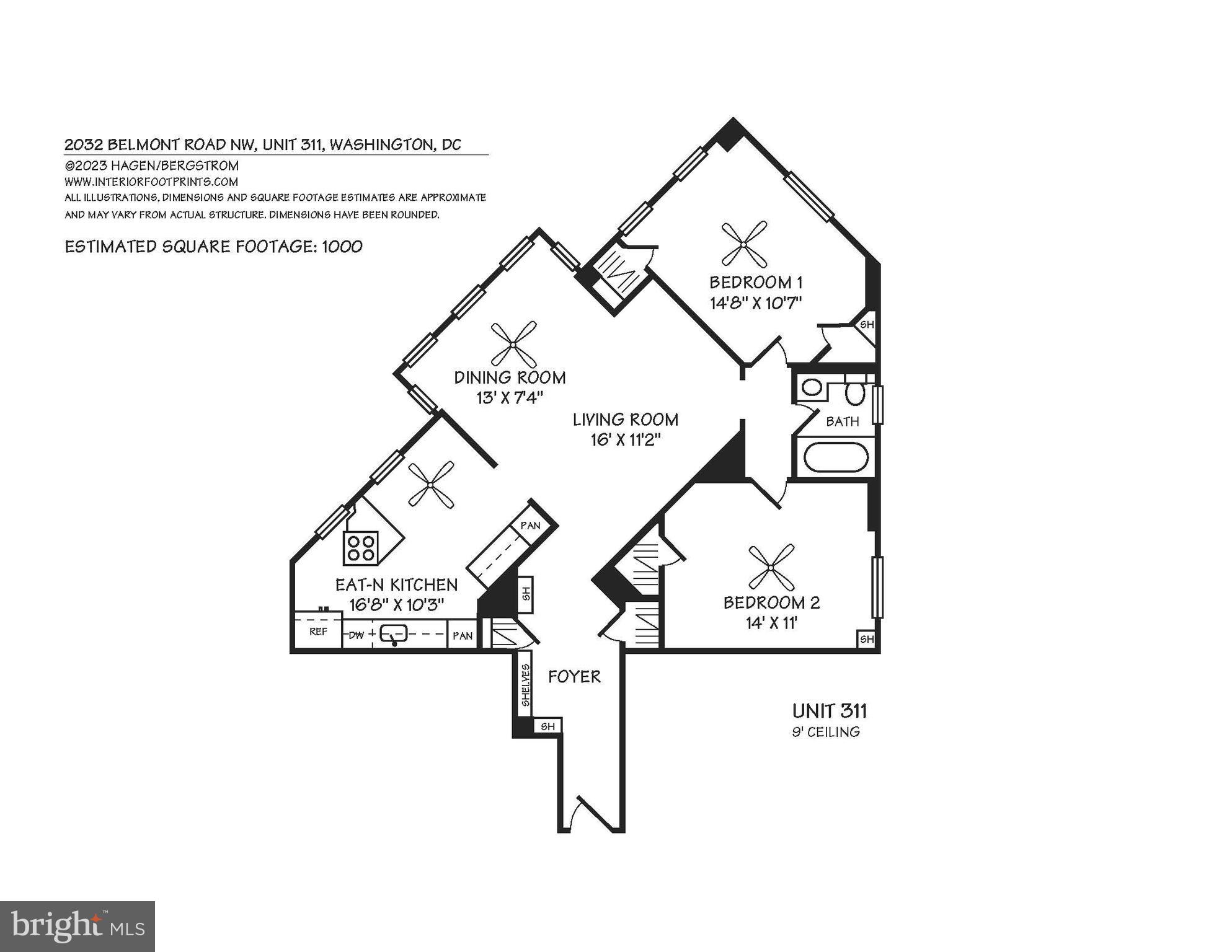 2032 Belmont Road Northwest, Unit 311 Washington, DC 20009 - Photo 31 of 31 Floor plan