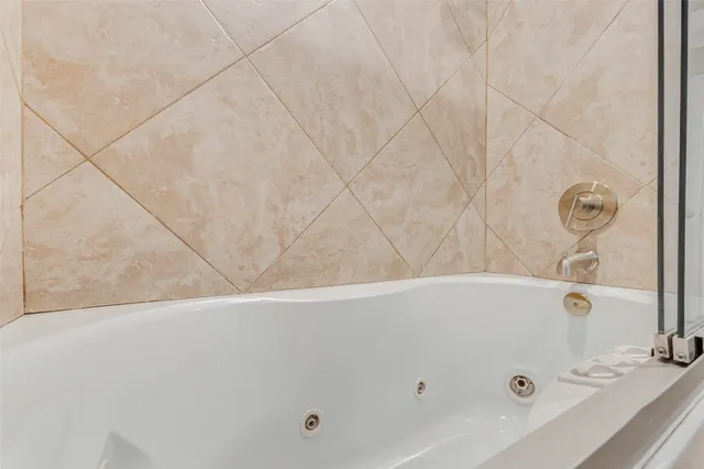 a bathroom with a tub