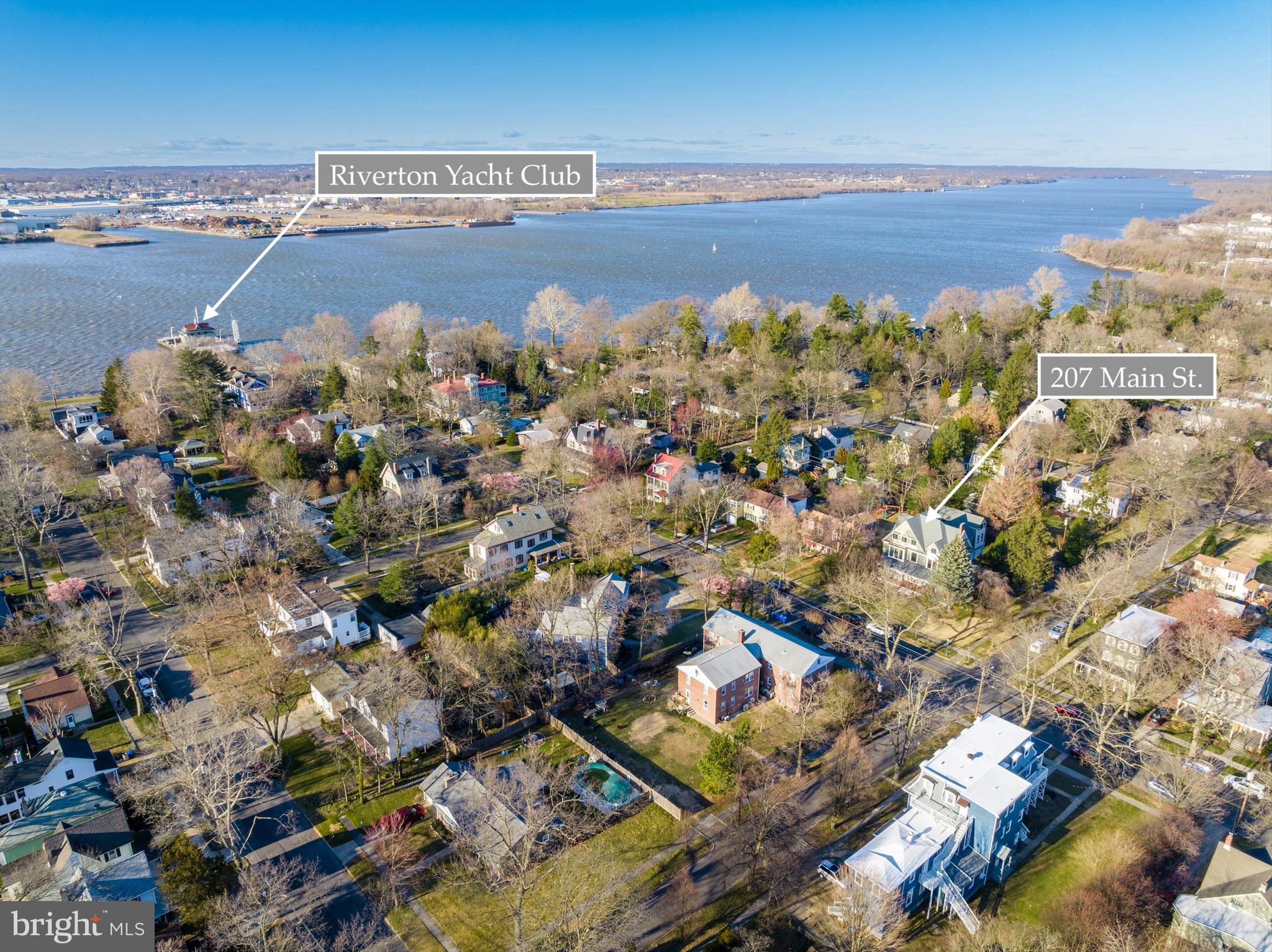 207 Main Street Riverton, NJ 08077 - Photo 51 of 52 Ariel View - Proximity to Riverton Yacht Club