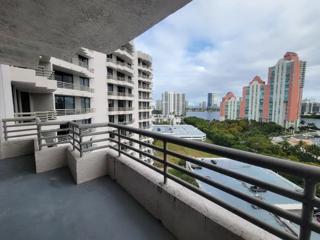 a city view with tall buildings
