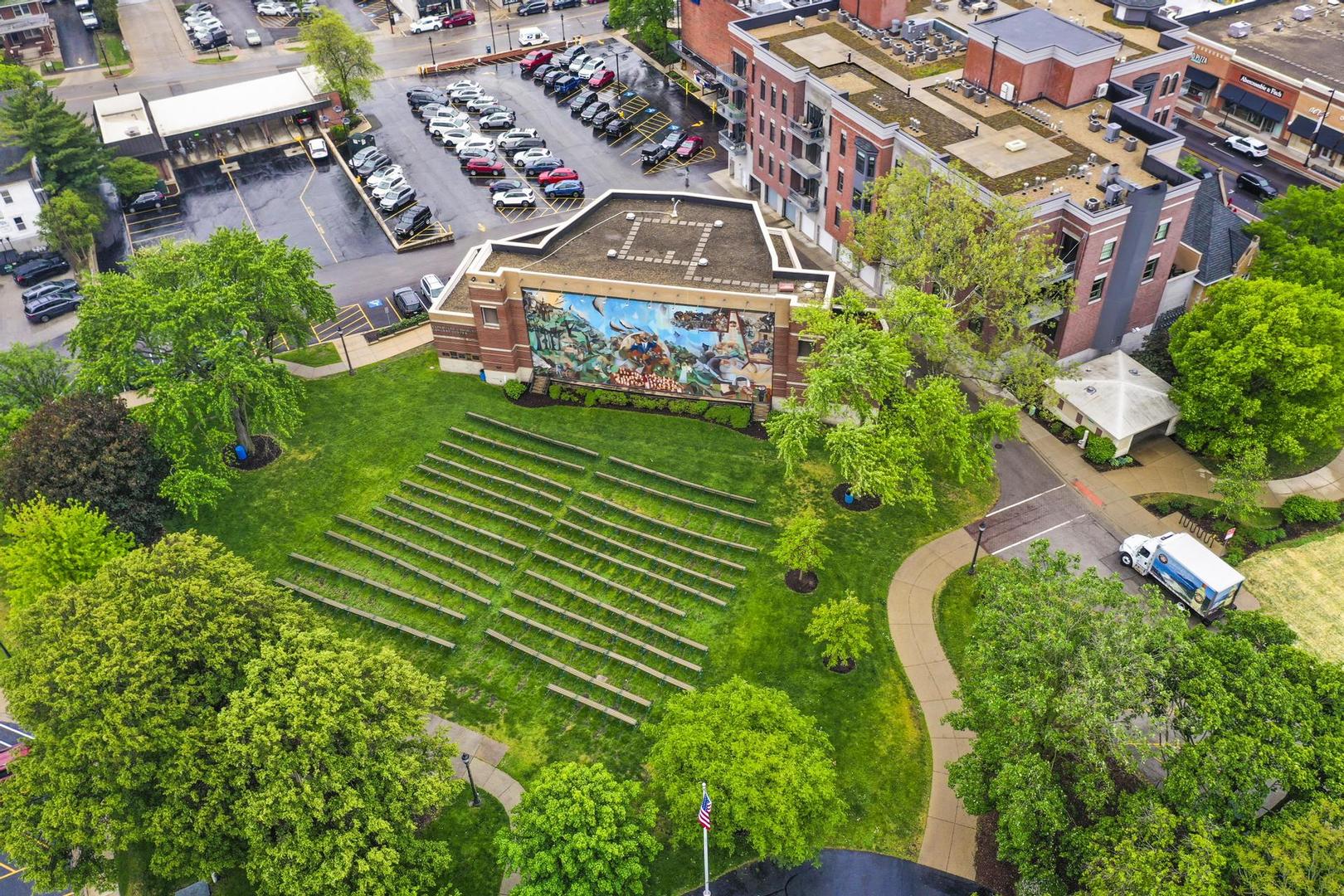 720 Jackson Avenue Naperville, IL 60540 - Photo 4 of 12 an aerial view of a house with a yard basket ball court and outdoor seating