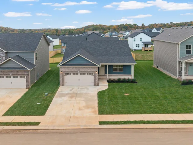 an aerial view of a house