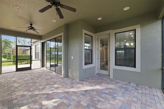 a view of an empty room with a sliding door