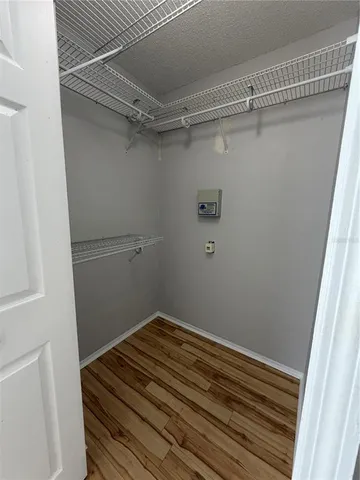 a view of a room with empty racks