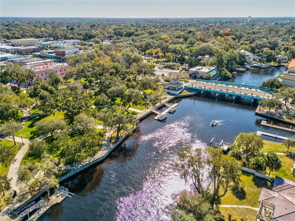 5642 Oak Ridge Avenue New Port Richey, FL 34652 - Photo 43 of 44 an aerial view of a house with a yard and lake view