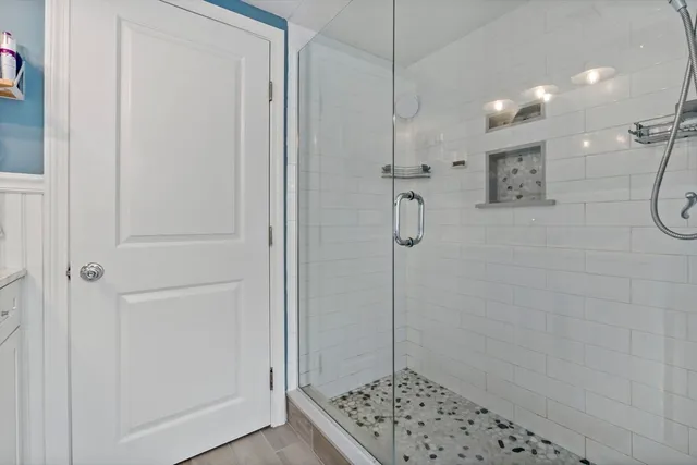 a bathroom with a shower