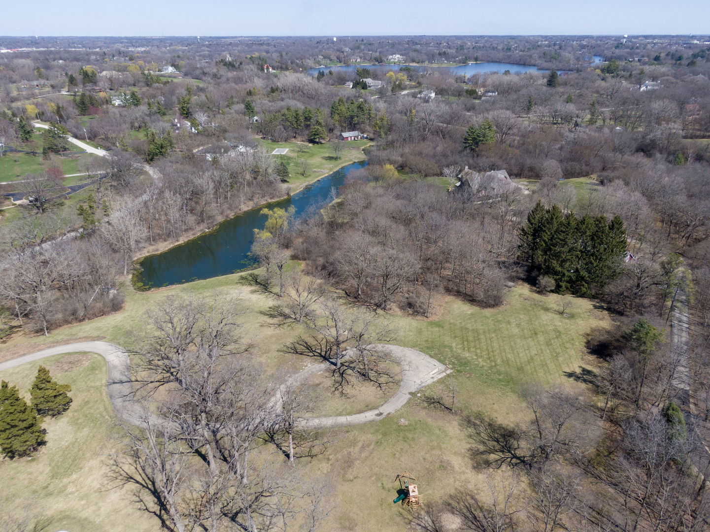 77 Brinker Road Barrington Hills, IL 60010 - Photo 9 of 13 an aerial view of a house with a yard