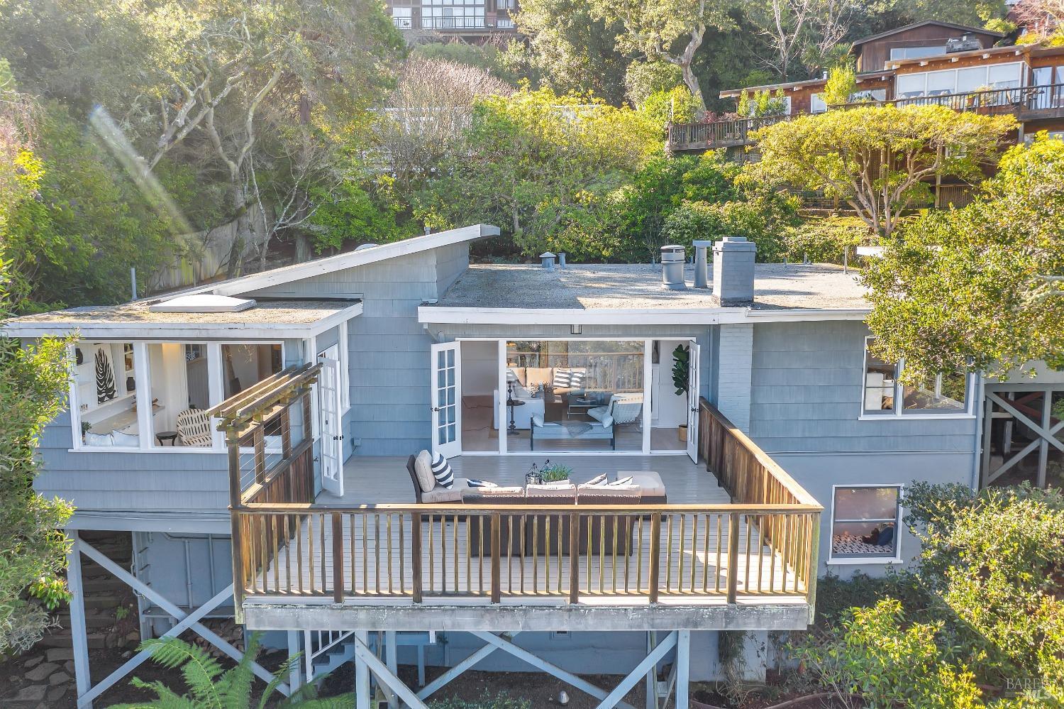 30 Bella Vista Avenue Belvedere, CA 94920 - Photo 84 of 89 aerial view of a house with a porch and furniture