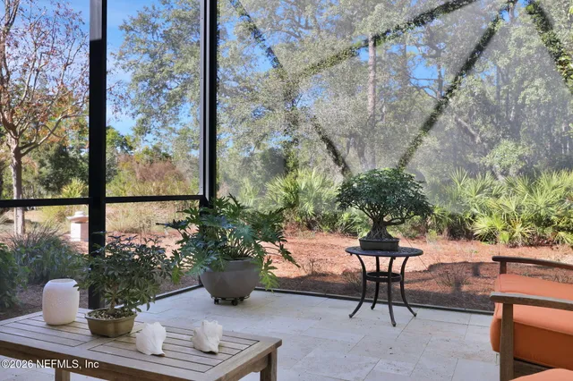 a view of a swimming pool with an outdoor space