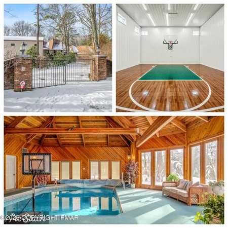 a view of a swimming pool and deck