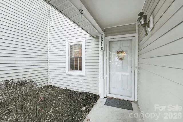 a view of a porch in front of a house