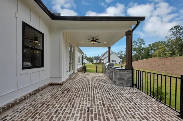 an aerial view of a house
