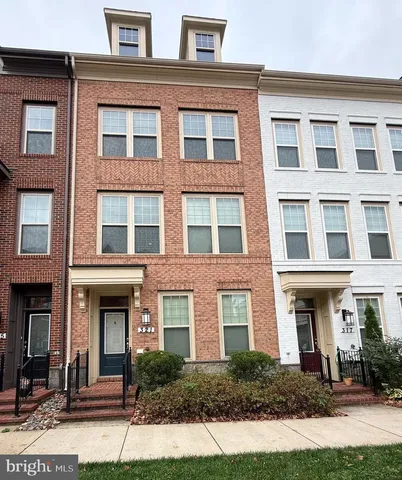 a front view of a brick building