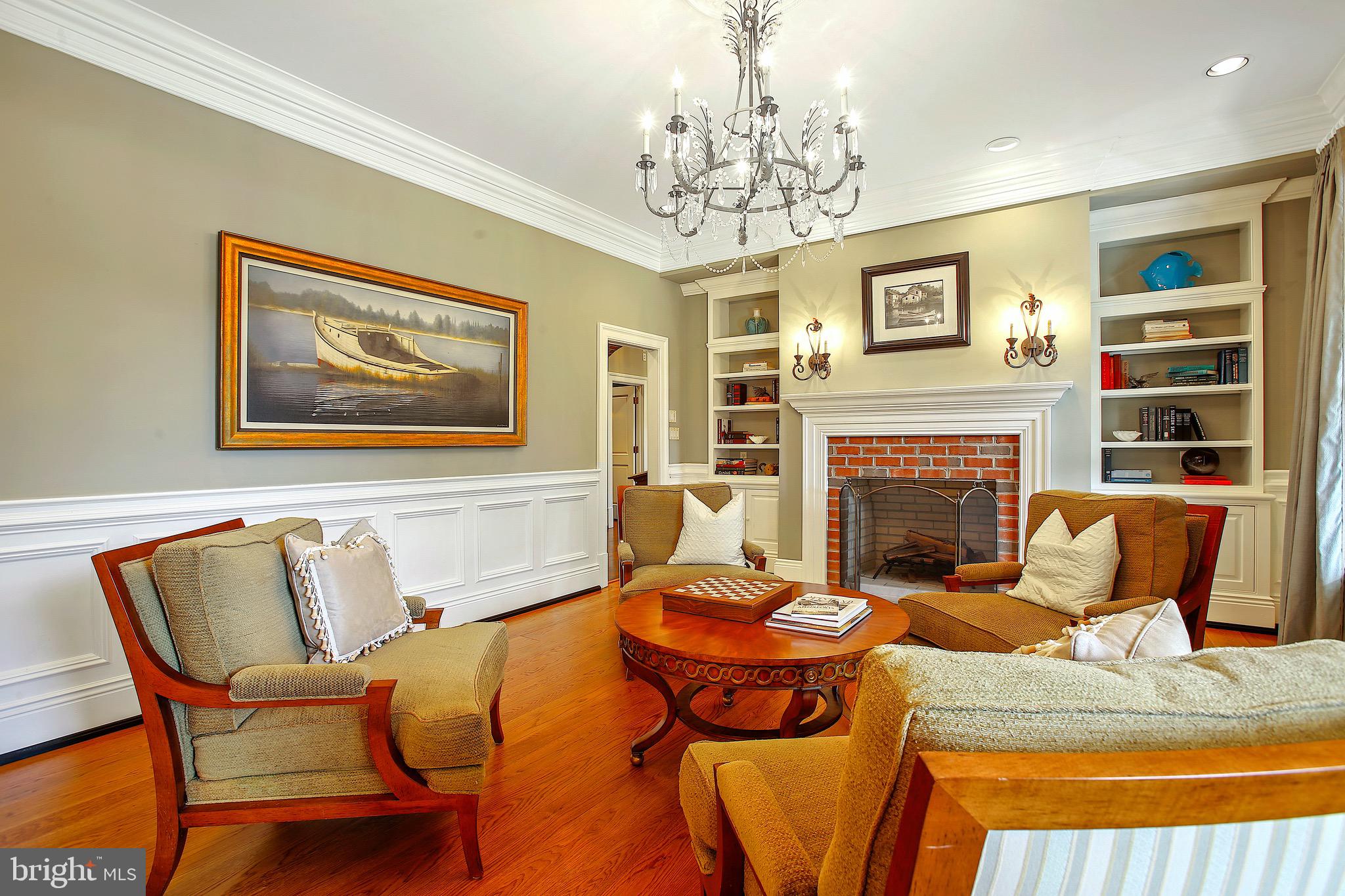 838 Childs Point Road Annapolis, MD 21401 - Photo 30 of 85 Formal living - custom built-ins & wainscoting