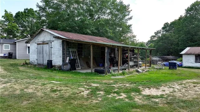 a view of a golf course with a yard