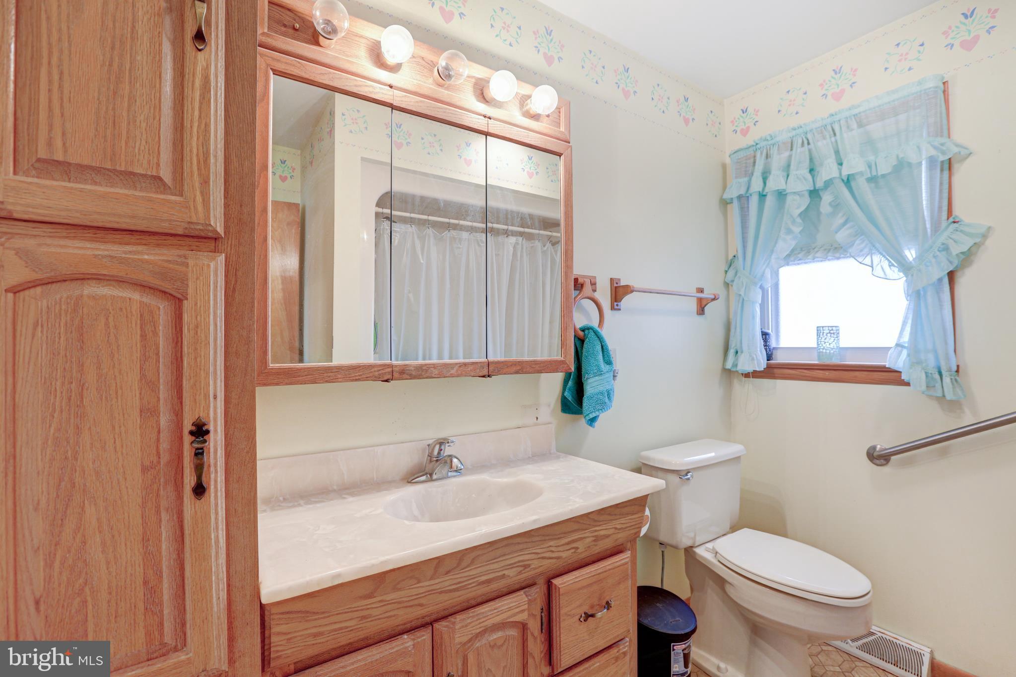 12 Jefferson Road Pennsville, NJ 08070 - Photo 38 of 63 a bathroom with a toilet a sink and a mirror
